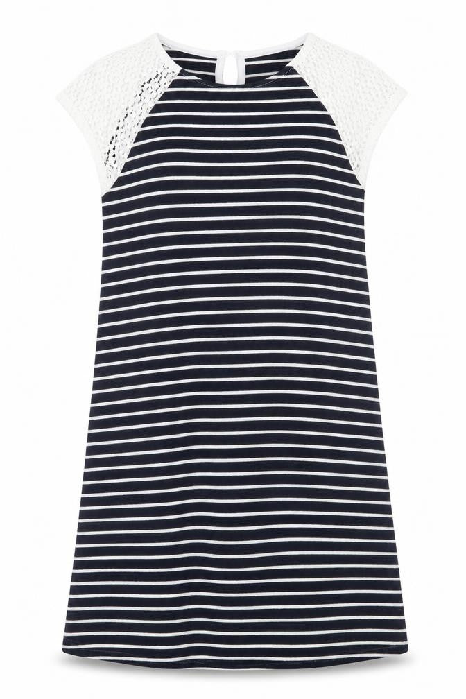 Young Dimension Girls Blue Striped  A-Line  Size 12 Years