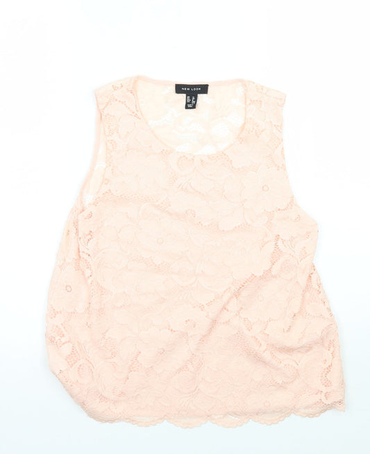 Newlook Womens Pink Floral  Basic T-Shirt Size 12