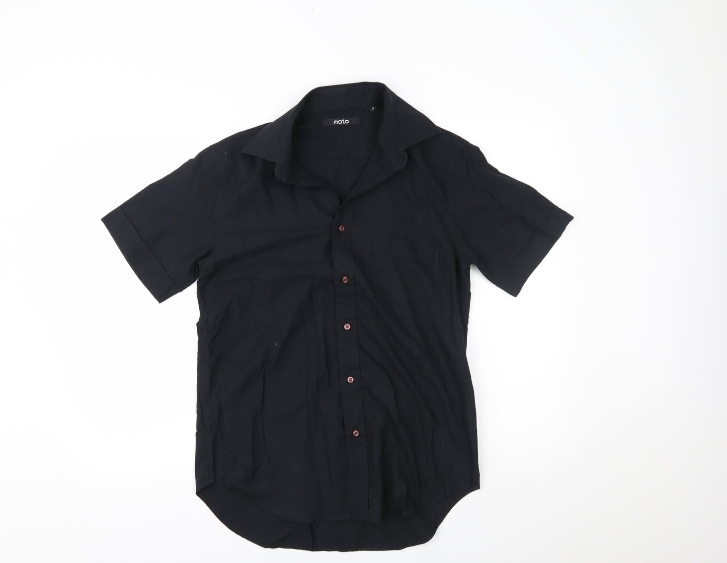 Moto Mens Black    Button-Up Size M