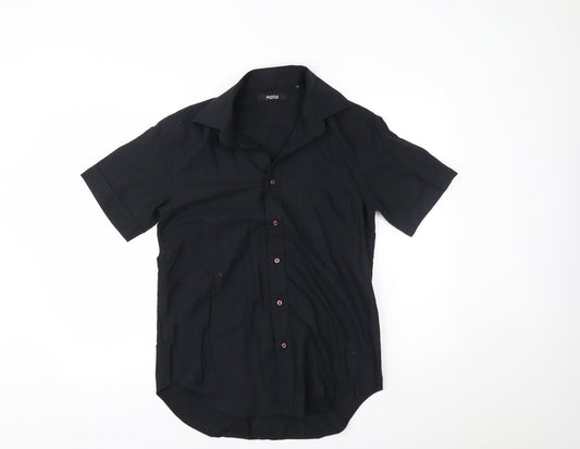Moto Mens Black    Button-Up Size M