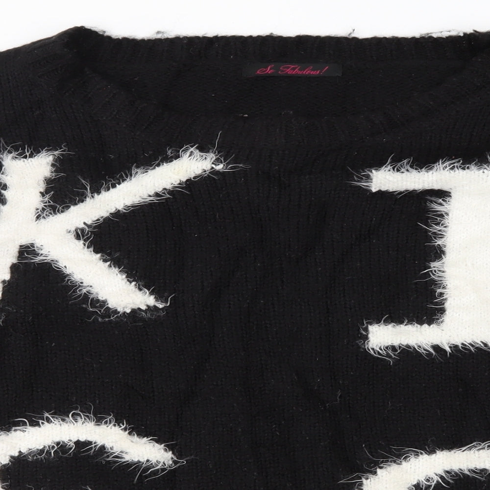 So Fabulous Womens Black   Pullover Jumper Size 16  - kiss