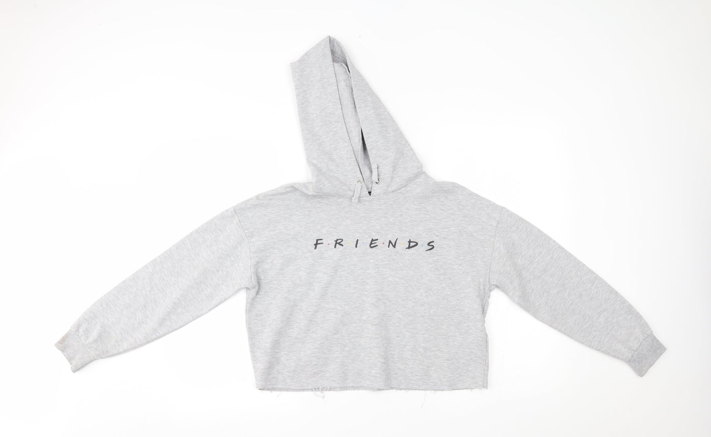 New Look Girls Grey   Pullover Hoodie Size 12-13 Years  - friends, cropped