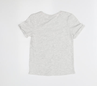 Back view of Matalan girls’ grey basic t-shirt, size 8, years