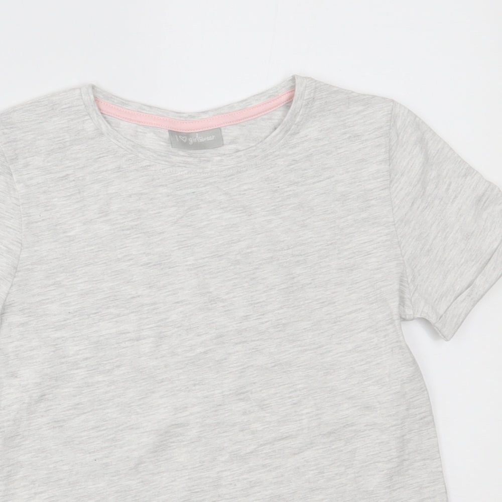 Matalan Girls Grey   Basic T-Shirt Size 8 Years