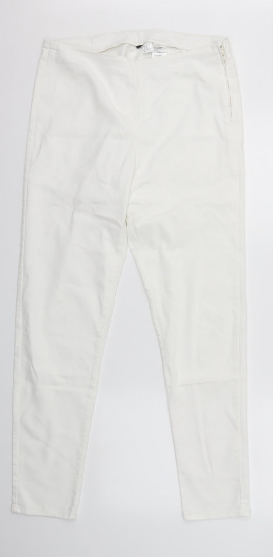 H&M Womens White   Skinny Jeans Size 14 L28 in