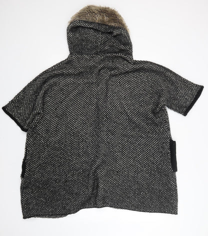 Back view of Atmosphere women’s multicoloured cape jumper, size M