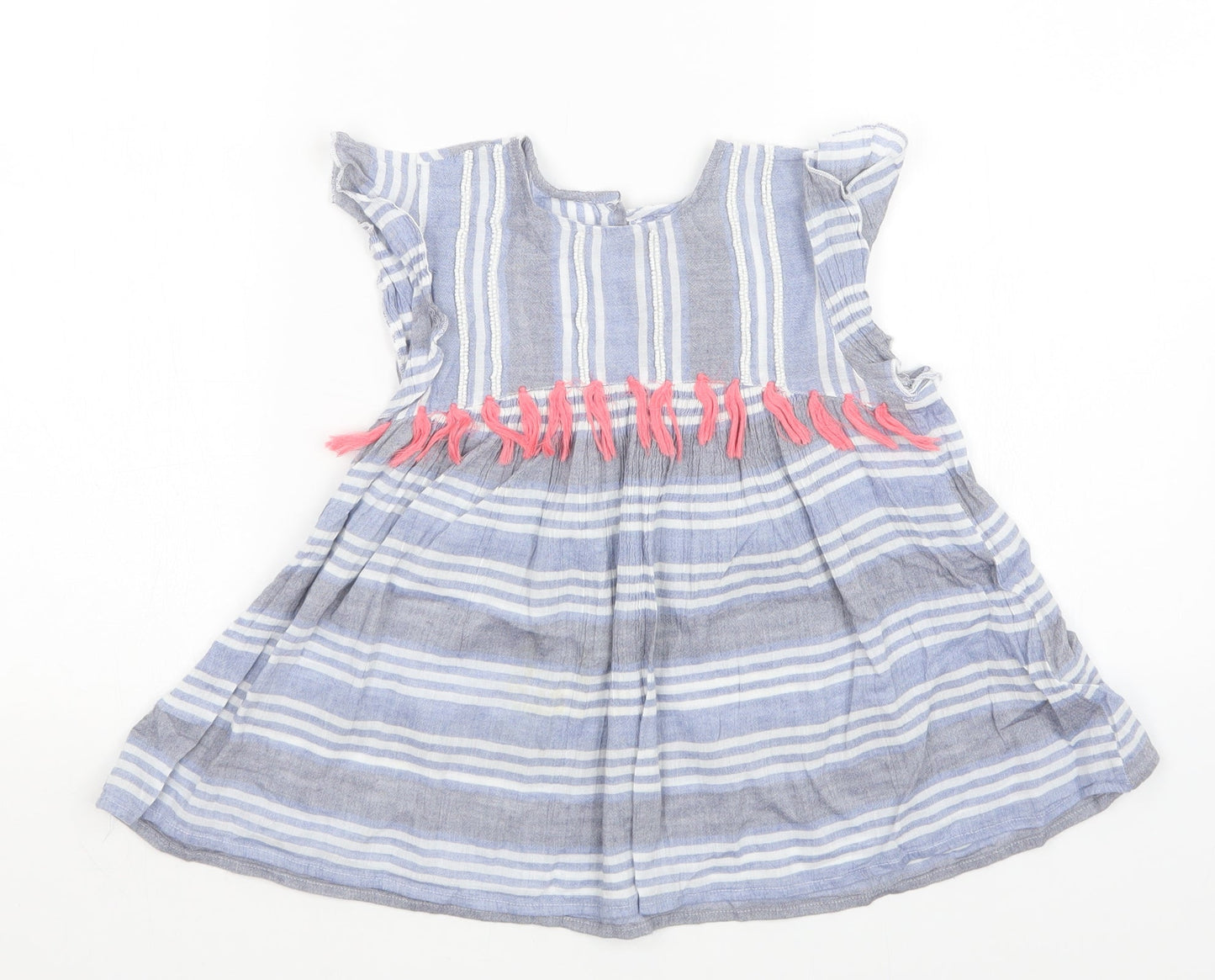 Matalan Girls Multicoloured Striped  A-Line  Size 7 Years