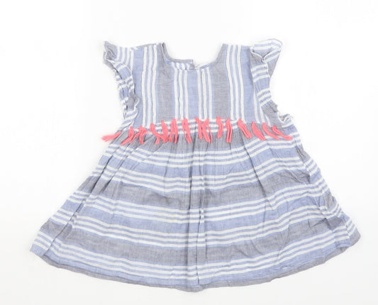 Matalan Girls Multicoloured Striped  A-Line  Size 7 Years