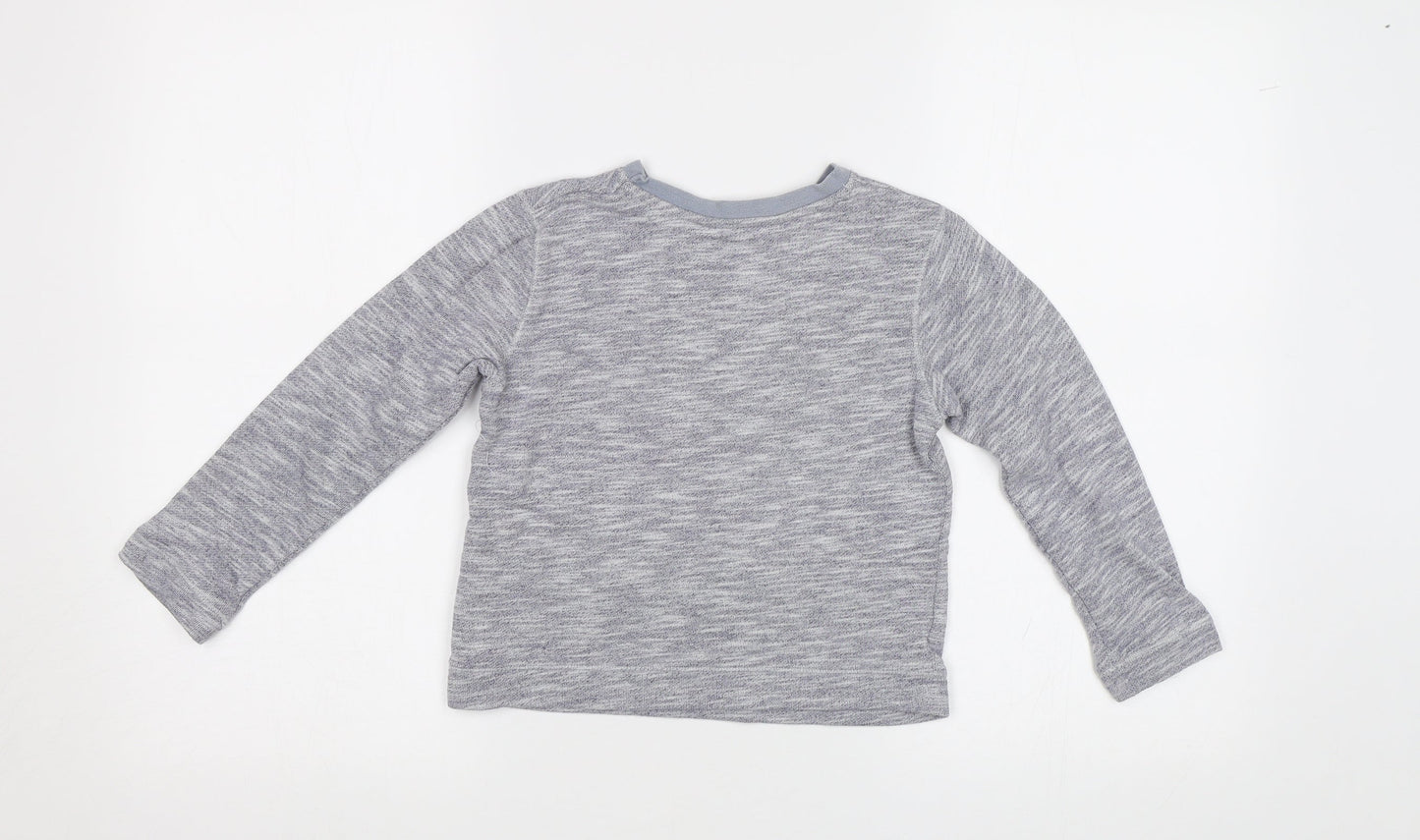 John Lewis Girls Grey Floral  Pullover Sweatshirt Size 7 Years  - Butterfly
