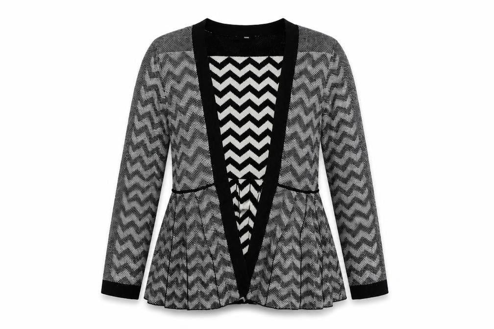 Marks & Spencer Womens Black Striped  Cardigan Jumper Size 12