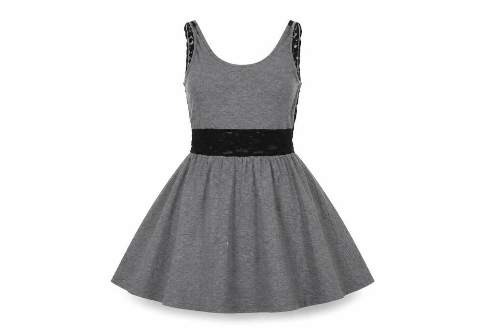 H&M Womens Grey   Fit & Flare  Size 6