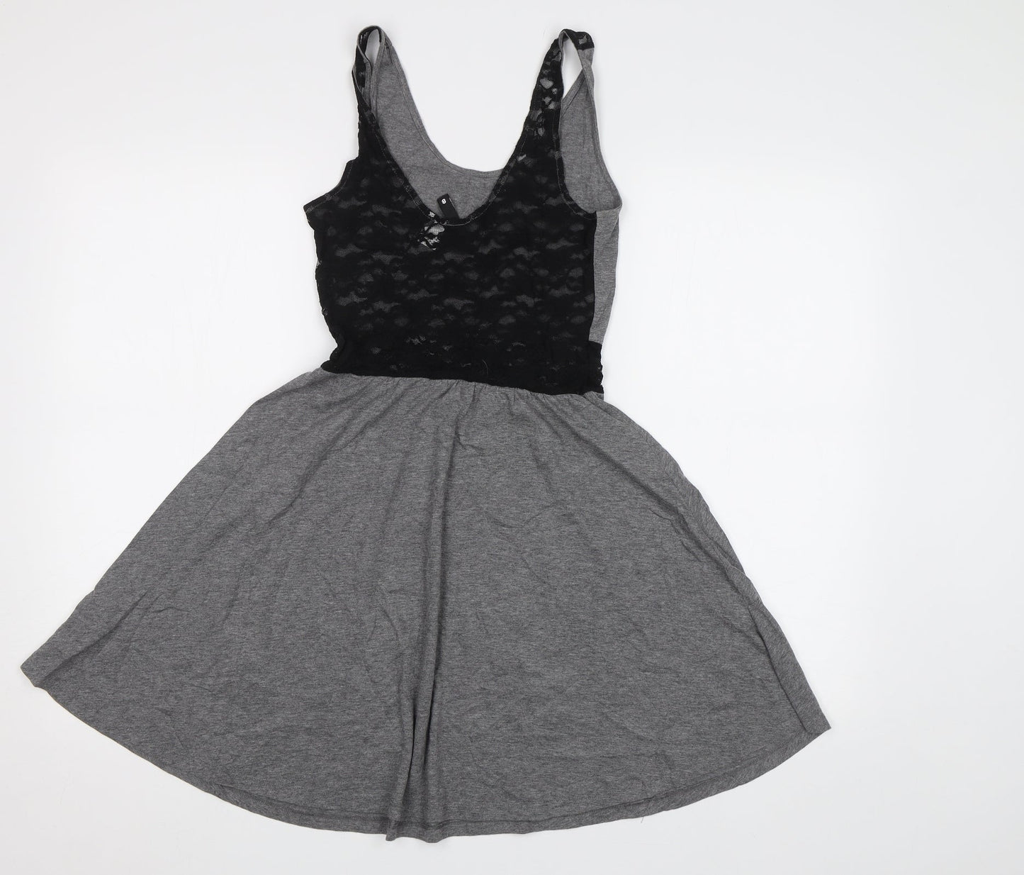 H&M Womens Grey   Fit & Flare  Size 6