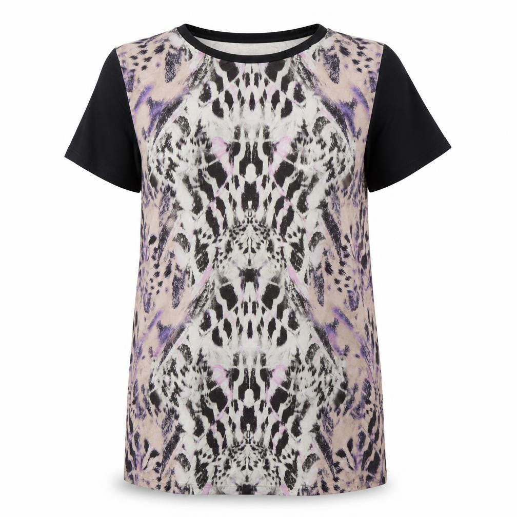 Miss Selfridge Womens Purple Animal Print  Basic Blouse Size 8
