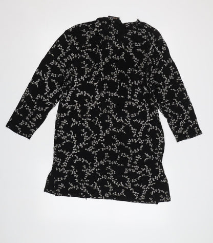 Es Se Plus Womens Black Floral  Basic Blouse Size L