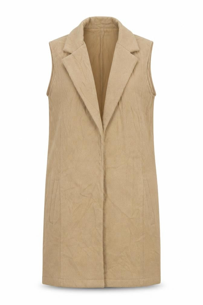 Missguided Womens Beige   Overcoat Waistcoat Size 8