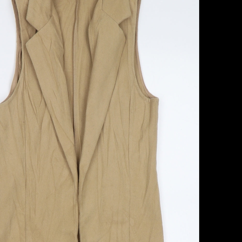Missguided Womens Beige   Overcoat Waistcoat Size 8