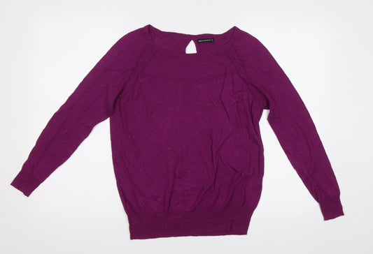 Encuentro Womens Purple  Knit Pullover Jumper Size S