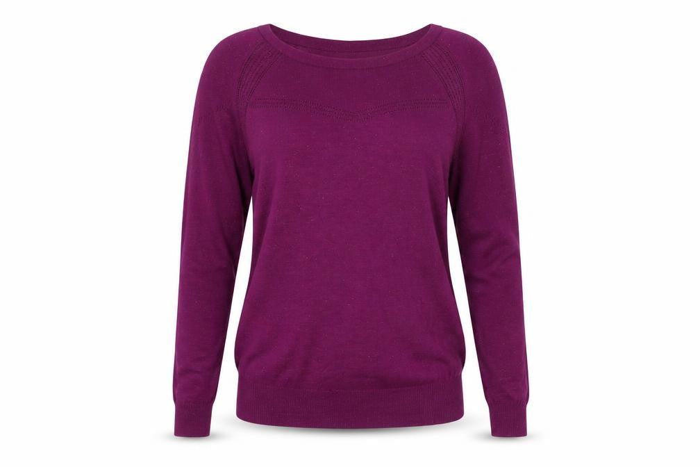 Encuentro Womens Purple  Knit Pullover Jumper Size S