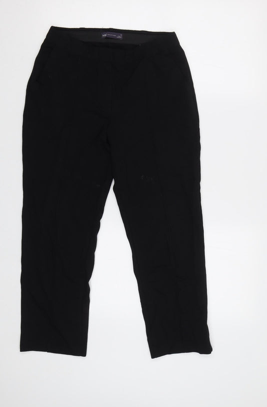 M&S Womens Black   Trousers  Size 10 L25 in