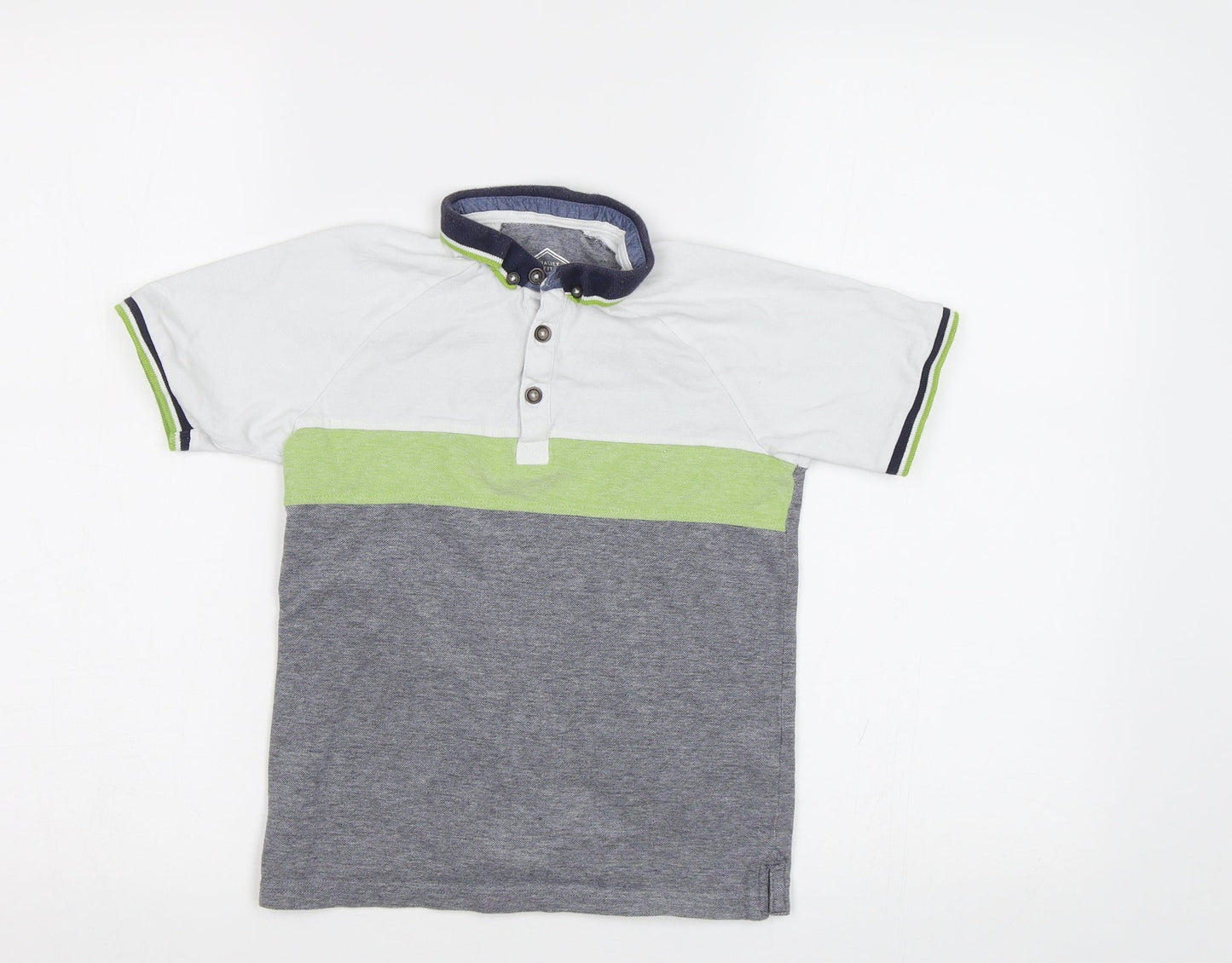 Matalan Boys Grey Striped  Basic Polo Size 8 Years
