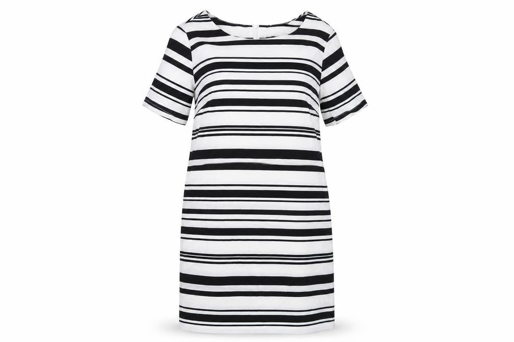 New Look Womens White Striped  A-Line  Size 8