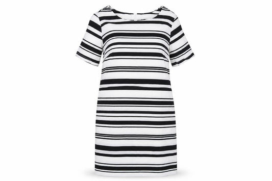 New Look Womens White Striped  A-Line  Size 8