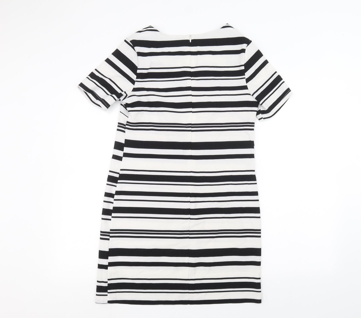 New Look Womens White Striped  A-Line  Size 8