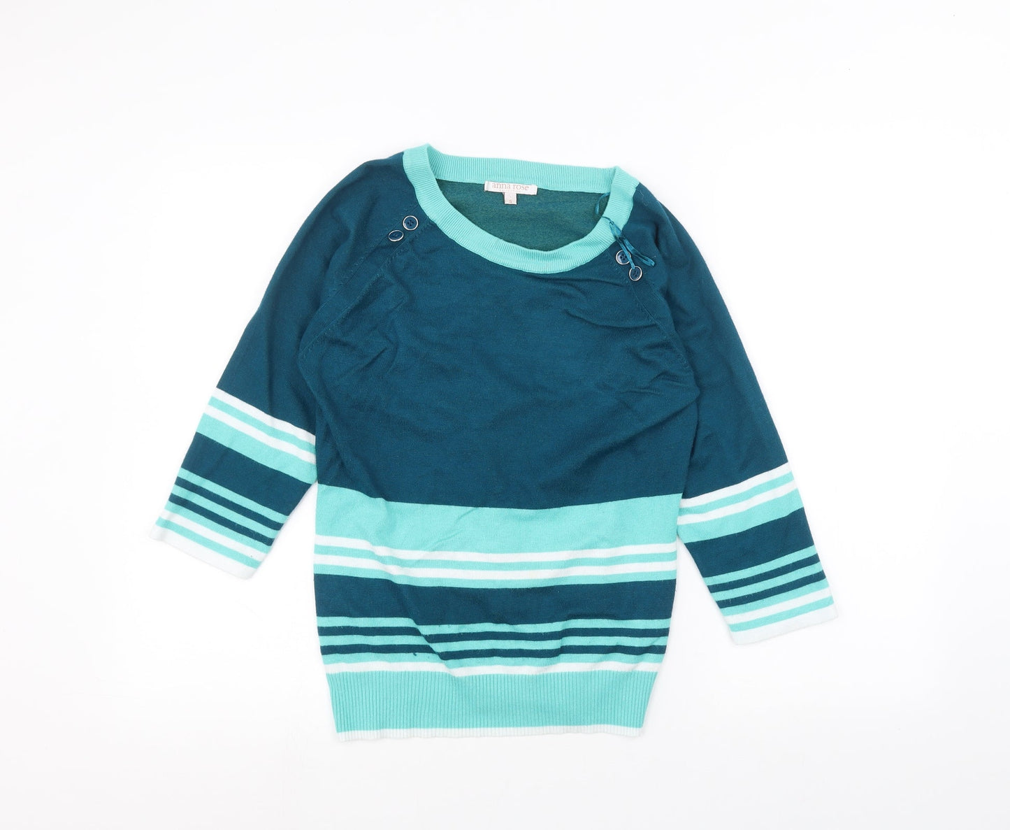 Roseanna Womens Blue Striped  Basic T-Shirt Size S
