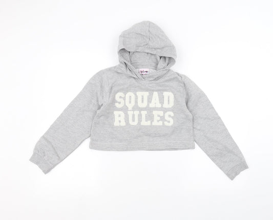 hullabaloo Girls Grey   Pullover Hoodie Size 9-10 Years