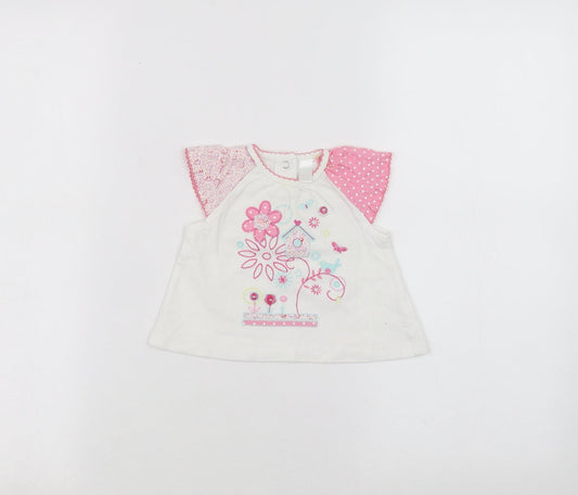 cool club Baby White   Basic T-Shirt Size 6-9 Months