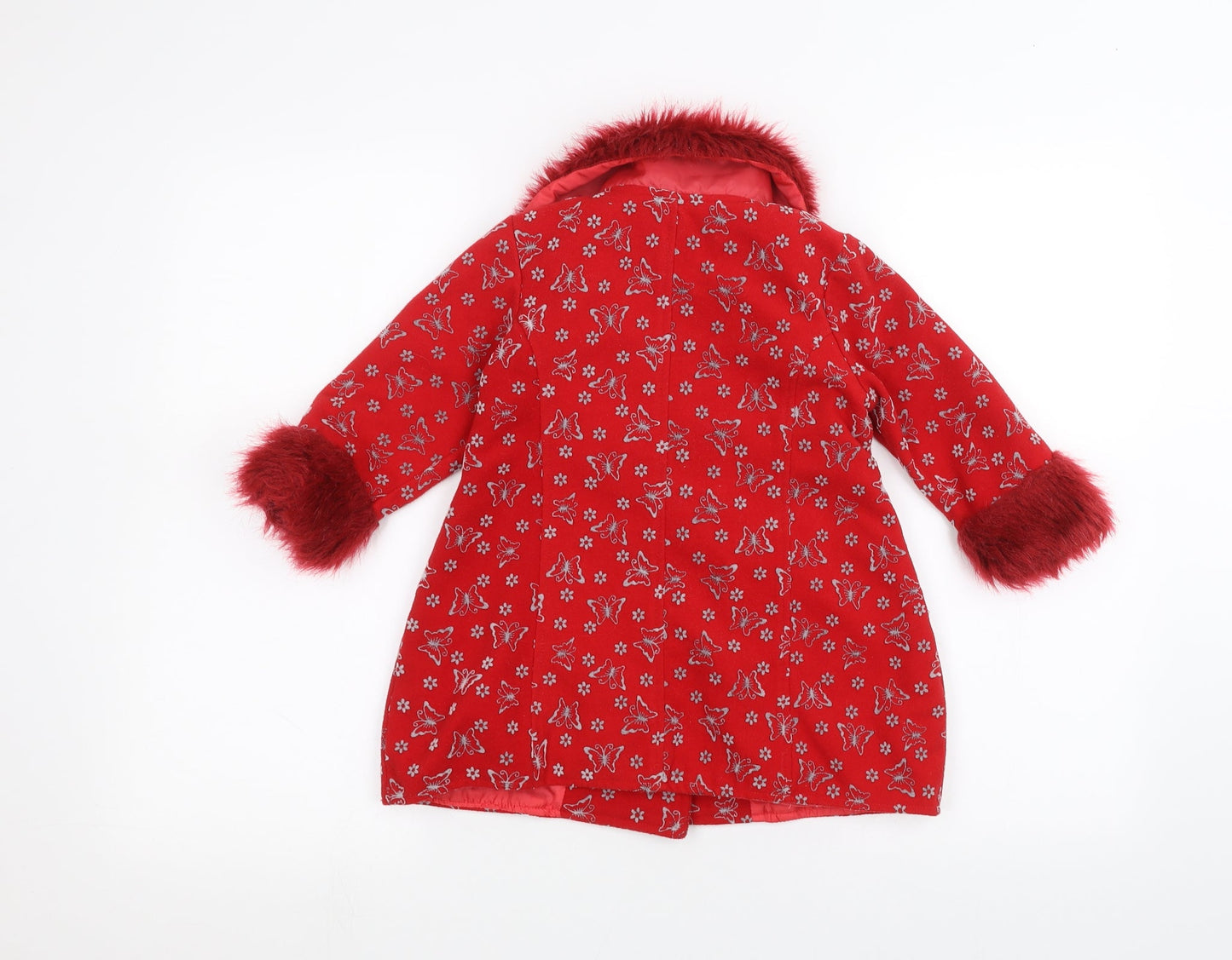 butterfly wings Girls Red   Jacket  Size 4 Years
