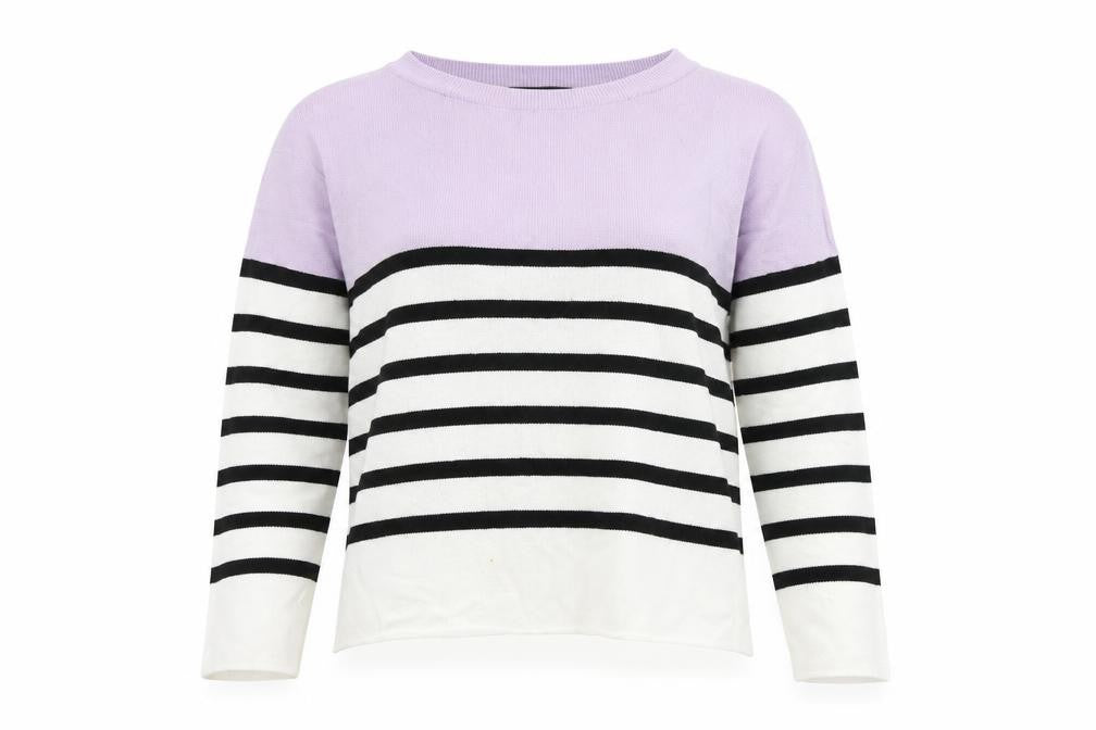 New Look Womens Purple Striped  Pullover Jumper Size M