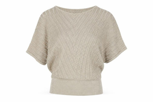 LAVITTA Womens Gold Argyle/Diamond  Pullover Jumper Size M