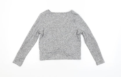 Preloved Nutmeg Girls Silver   Pullover Jumper Size 7-8 Years - Back
