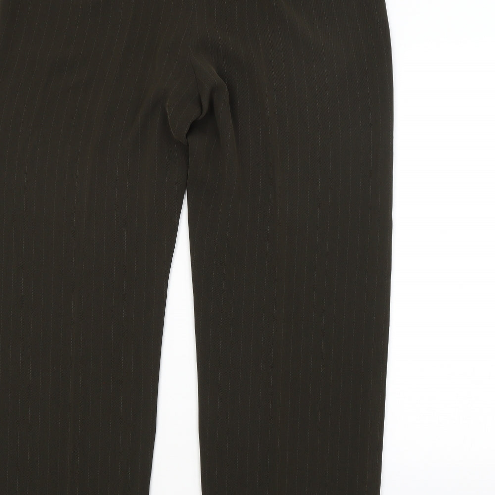 Debenhams Womens Green Striped  Trousers  Size 18 L28 in