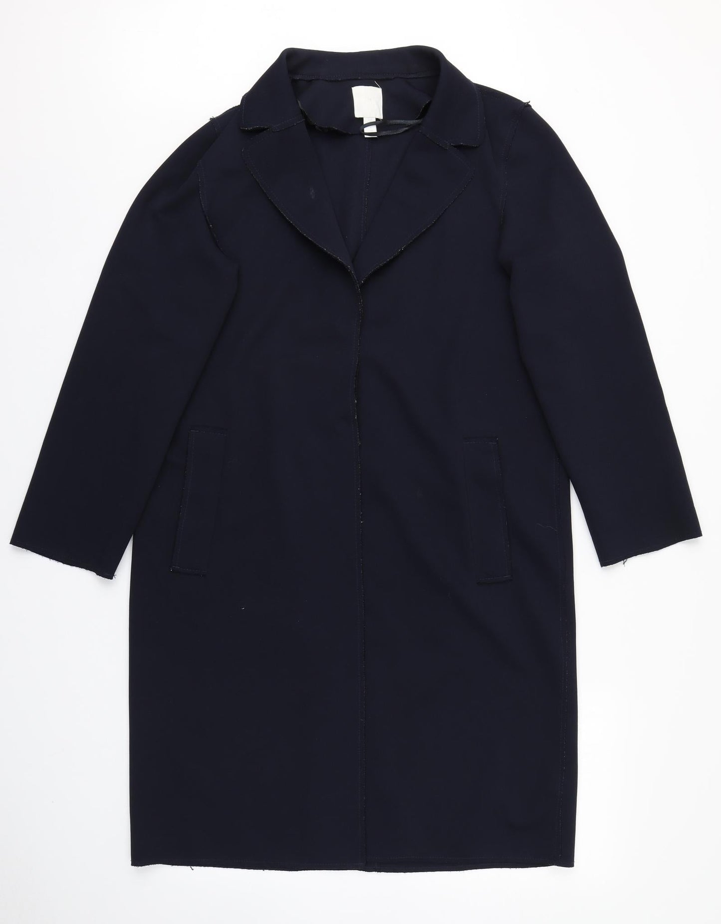 H&M Womens Blue   Overcoat Blazer Size 8