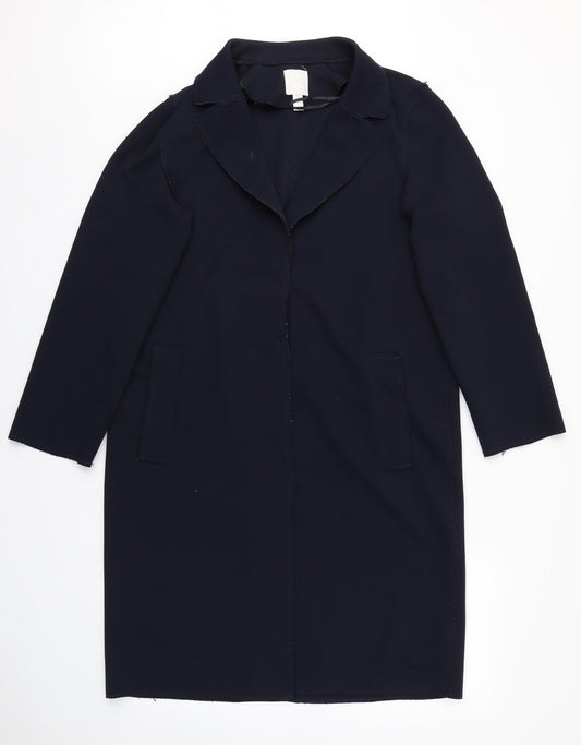H&M Womens Blue   Overcoat Blazer Size 8
