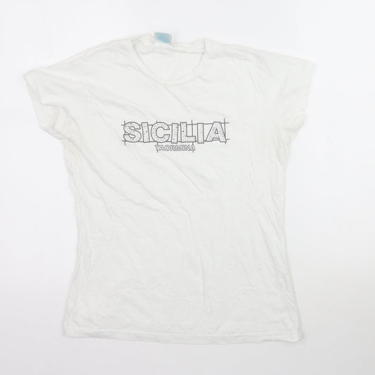 JHK Girls White   Basic T-Shirt Size XL  - Sicilia