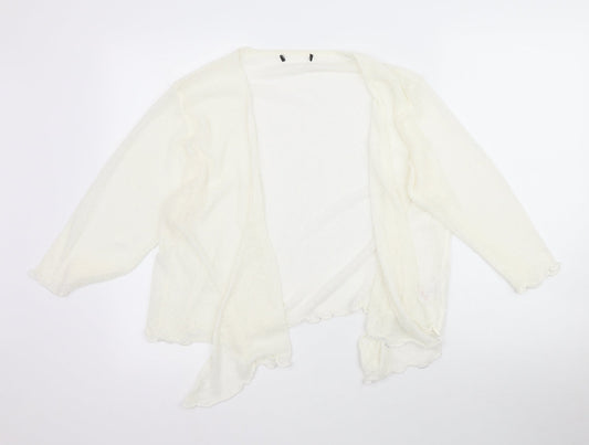 Preworn Womens Ivory   Cardigan Jumper Size L  - Waterfall