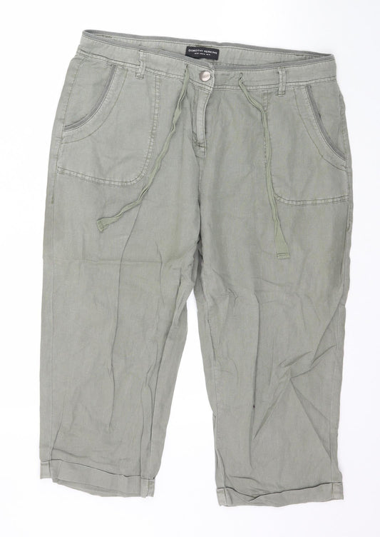 Dorothy Perkins Womens Green   Capri Trousers Size 14 L21 in