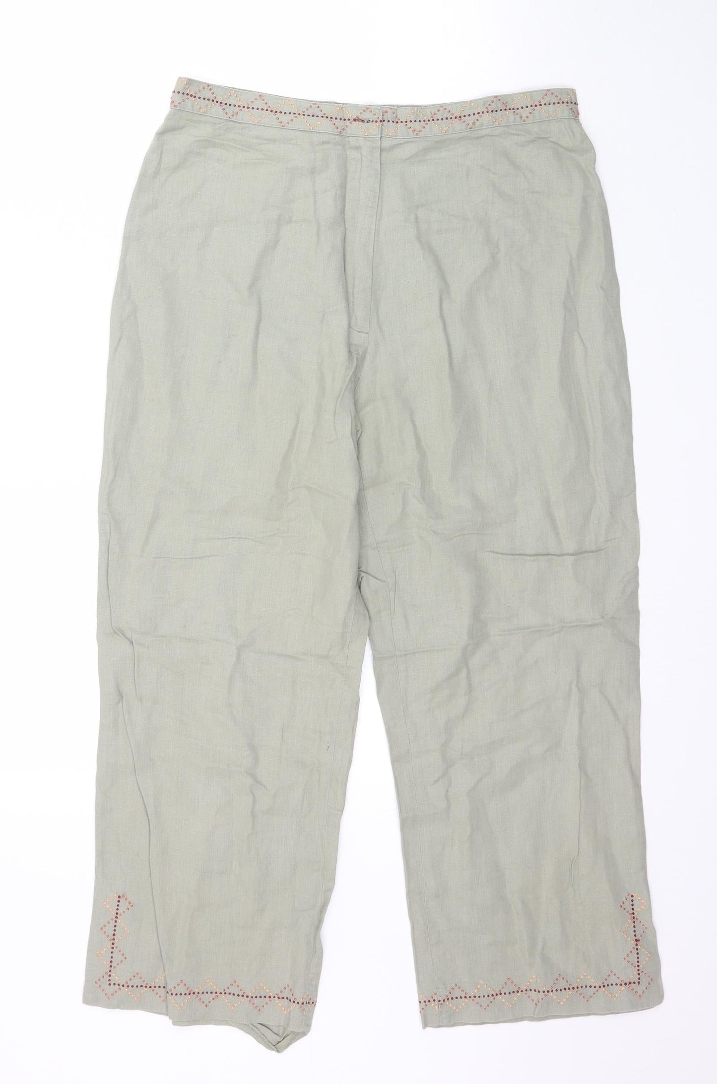 Affinites Womens Gold   Capri Trousers Size 14 L24 in