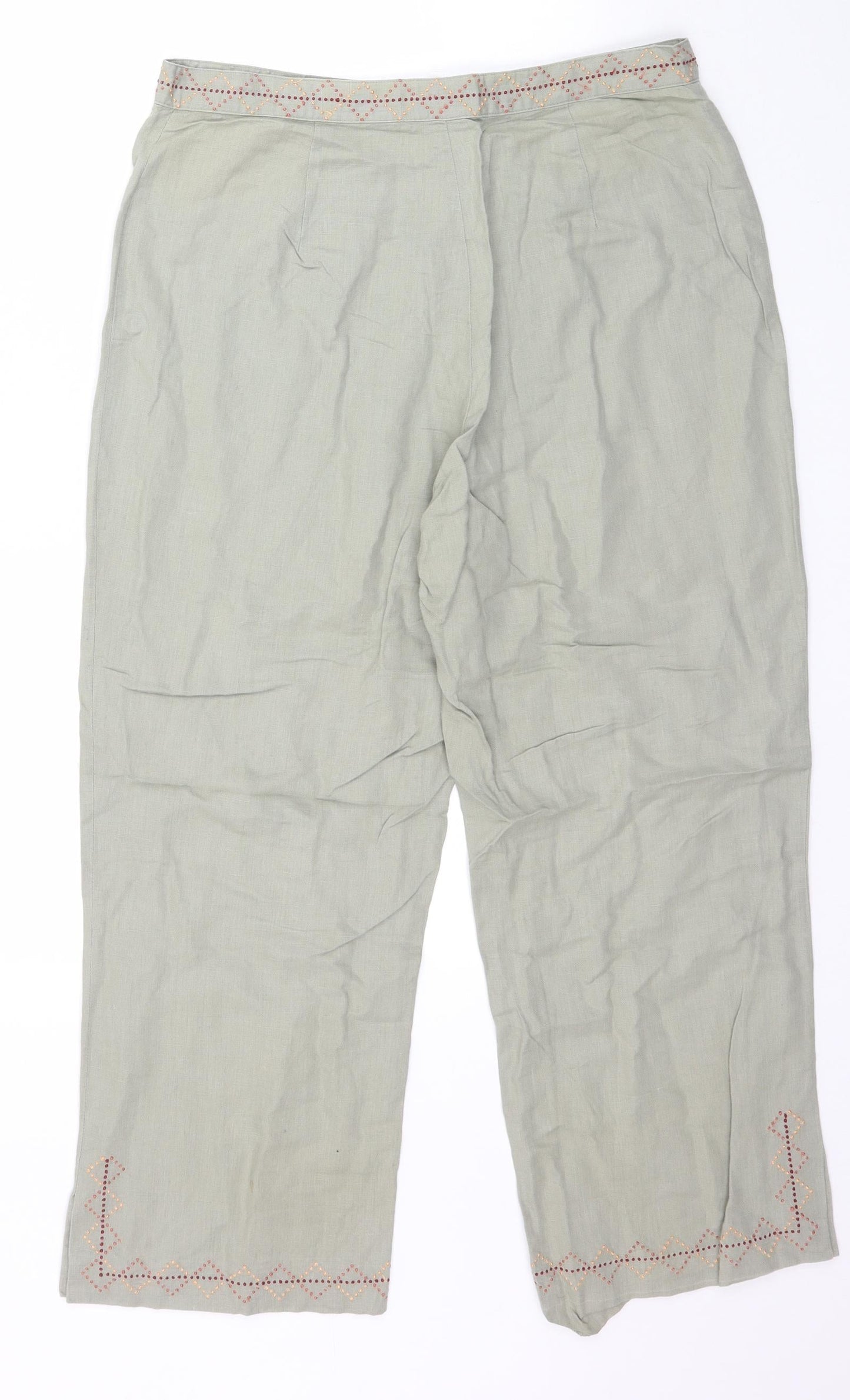 Affinites Womens Gold   Capri Trousers Size 14 L24 in