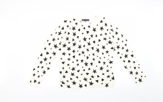 Marks and Spencer Womens Multicoloured   Pullover Jumper Size 12  - star and heart print