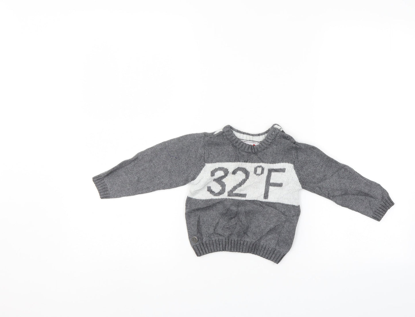 Boboli Boys Grey   Pullover Jumper Size 9-12 Months