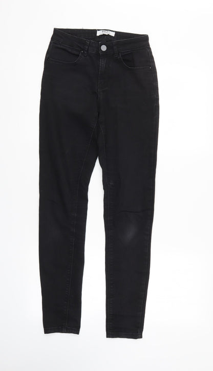 Dorothy Perkins Womens Black  Denim Tapered Jeans Size 8 L29 in