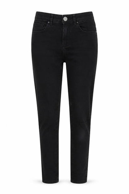 Dorothy Perkins Womens Black  Denim Tapered Jeans Size 8 L29 in