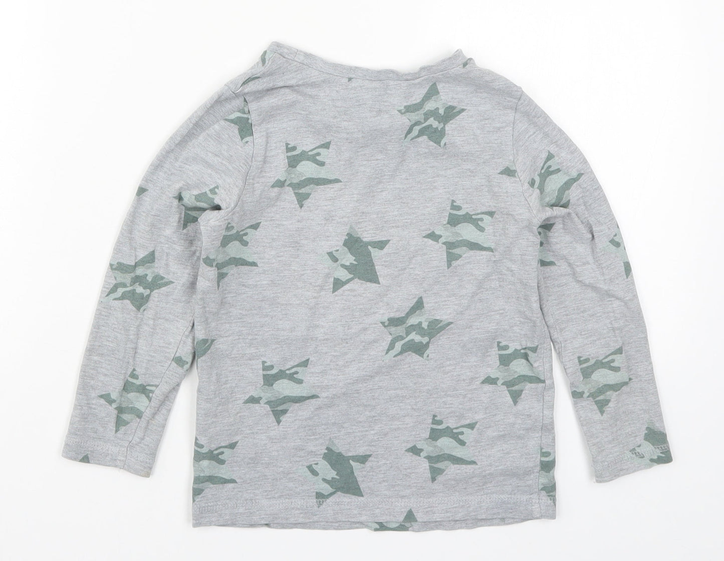 George Boys Grey Solid   Pyjama Top Size 4-5 Years  - Stars