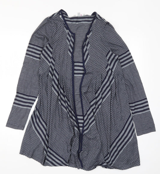 Per Una Womens Blue Striped  Cardigan Jumper Size 10