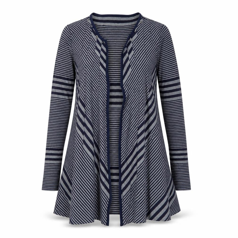 Per Una Womens Blue Striped  Cardigan Jumper Size 10