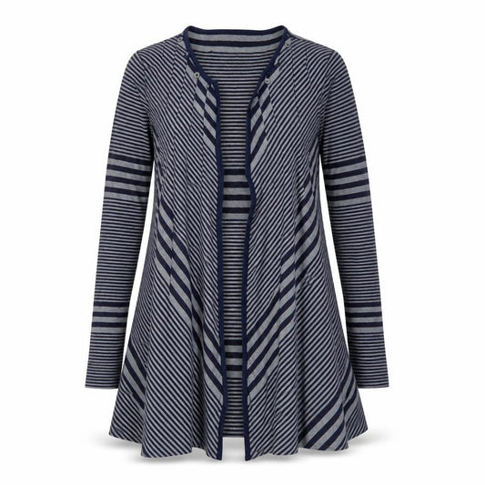 Per Una Womens Blue Striped  Cardigan Jumper Size 10